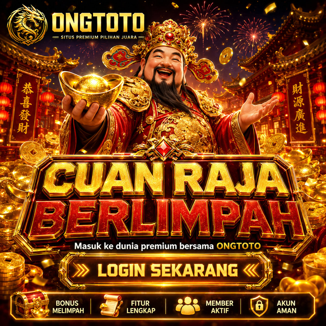 Banner ONGTOTO — ilustrasi layanan dan kategori permainan